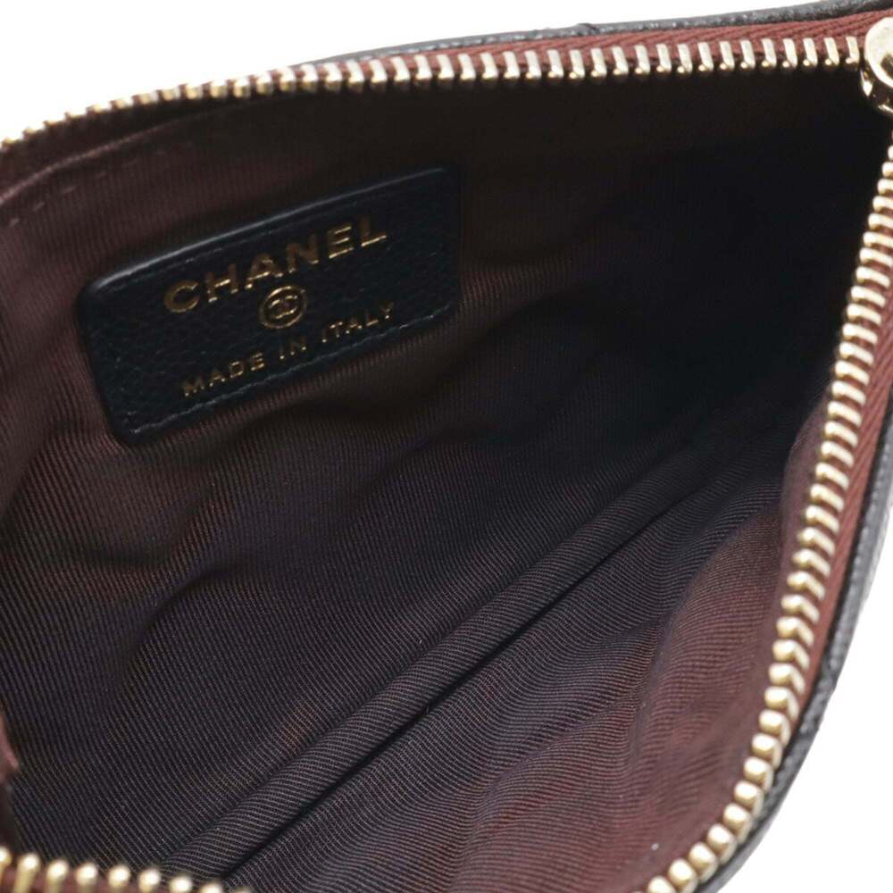 CHANEL Black Caviar Leather Logo Pouch - Picture 6 of 8